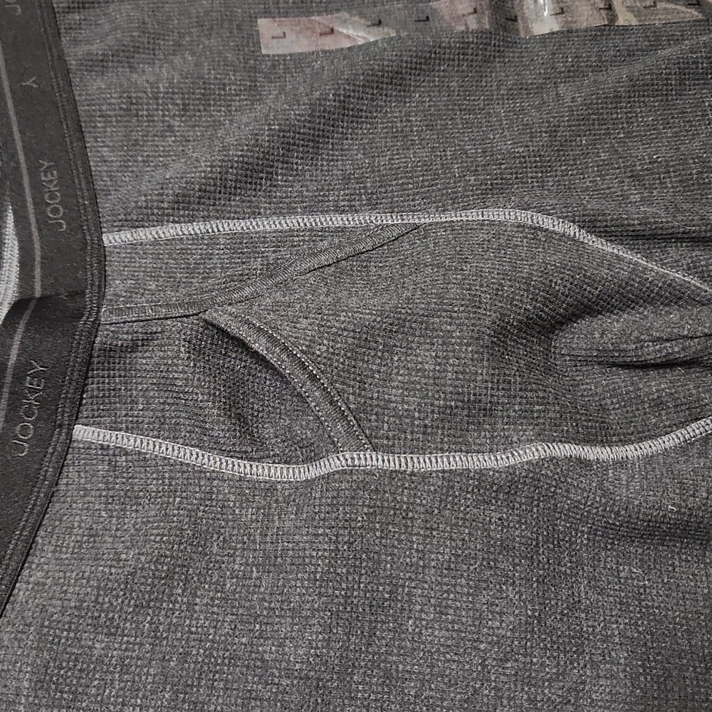 Jockey men's waffle thermal bottoms.  Large.  Gray - Picture 6 of 6